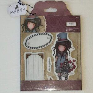 Santoro London Gorjuss Girl Rubber Stamps The Hatter 9 pieces